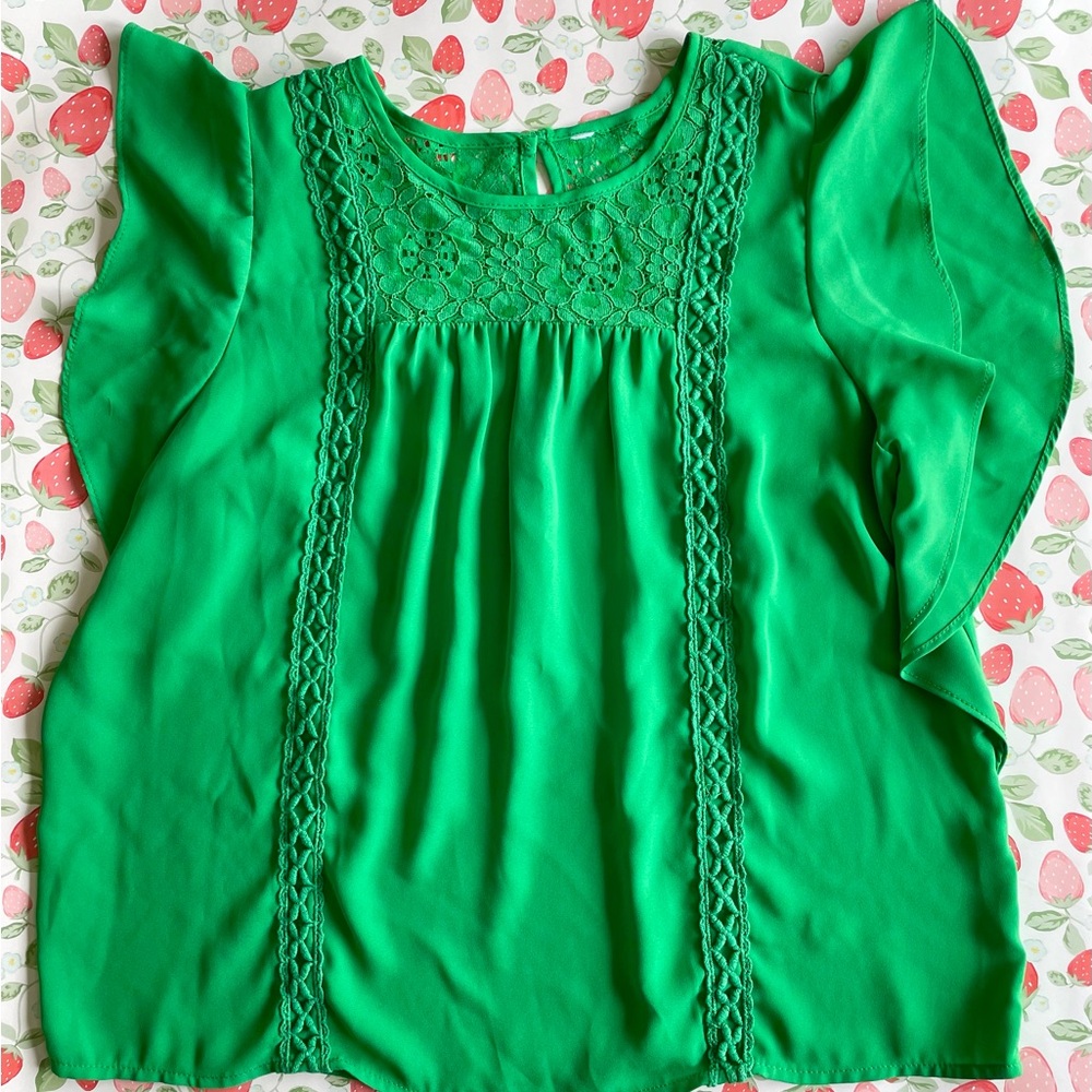 Fun Green Lace Women's Top